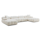 Calliope Cream Vegan Shearling 6-piece Modular U-Sectional by TOV Furniture at Eve Furniture