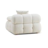 Calliope Cream Vegan Shearling Modular Armless Chair by TOV Furniture at Eve Furniture