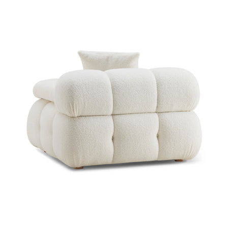 Calliope Cream Vegan Shearling Modular Armless Chair by TOV Furniture at Eve Furniture