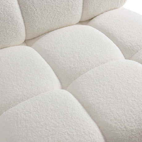 Calliope Cream Vegan Shearling Modular Armless Chair by TOV Furniture at Eve Furniture