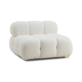 Calliope Cream Vegan Shearling Modular Armless Chair by TOV Furniture at Eve Furniture
