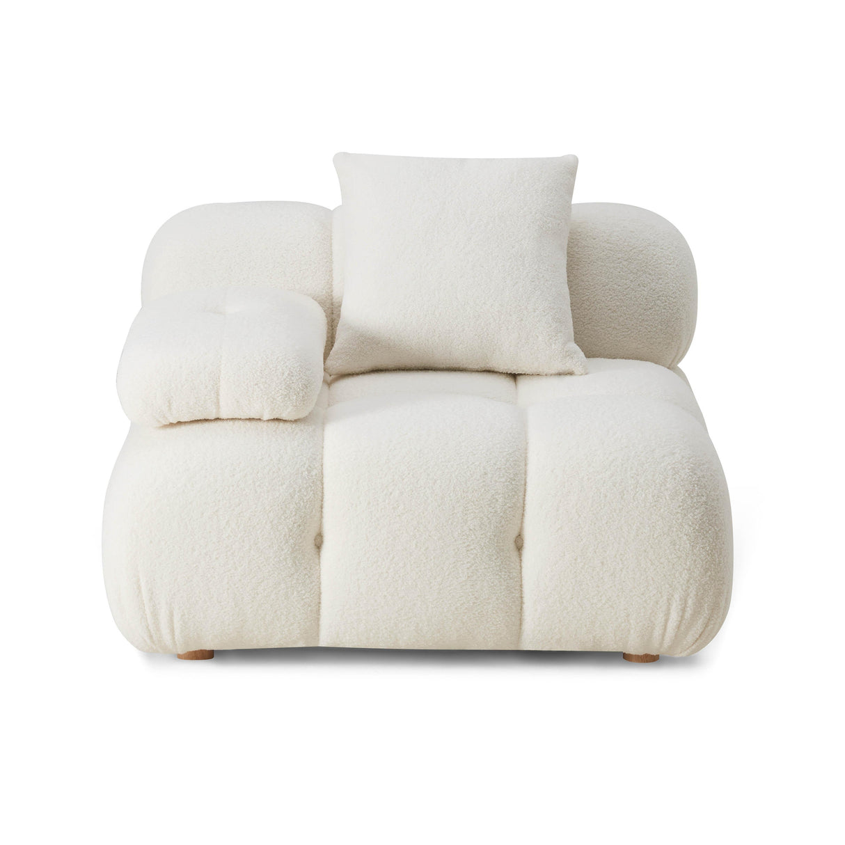 Calliope Cream Vegan Shearling Modular Corner Chair by TOV Furniture at Eve Furniture
