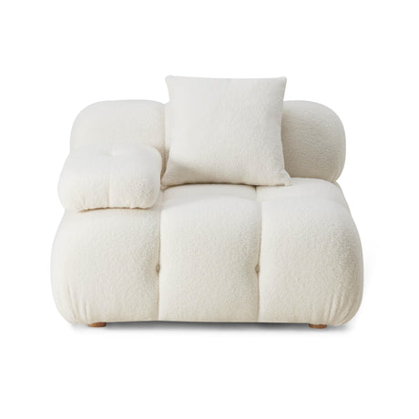 Calliope Cream Vegan Shearling Modular Corner Chair by TOV Furniture at Eve Furniture