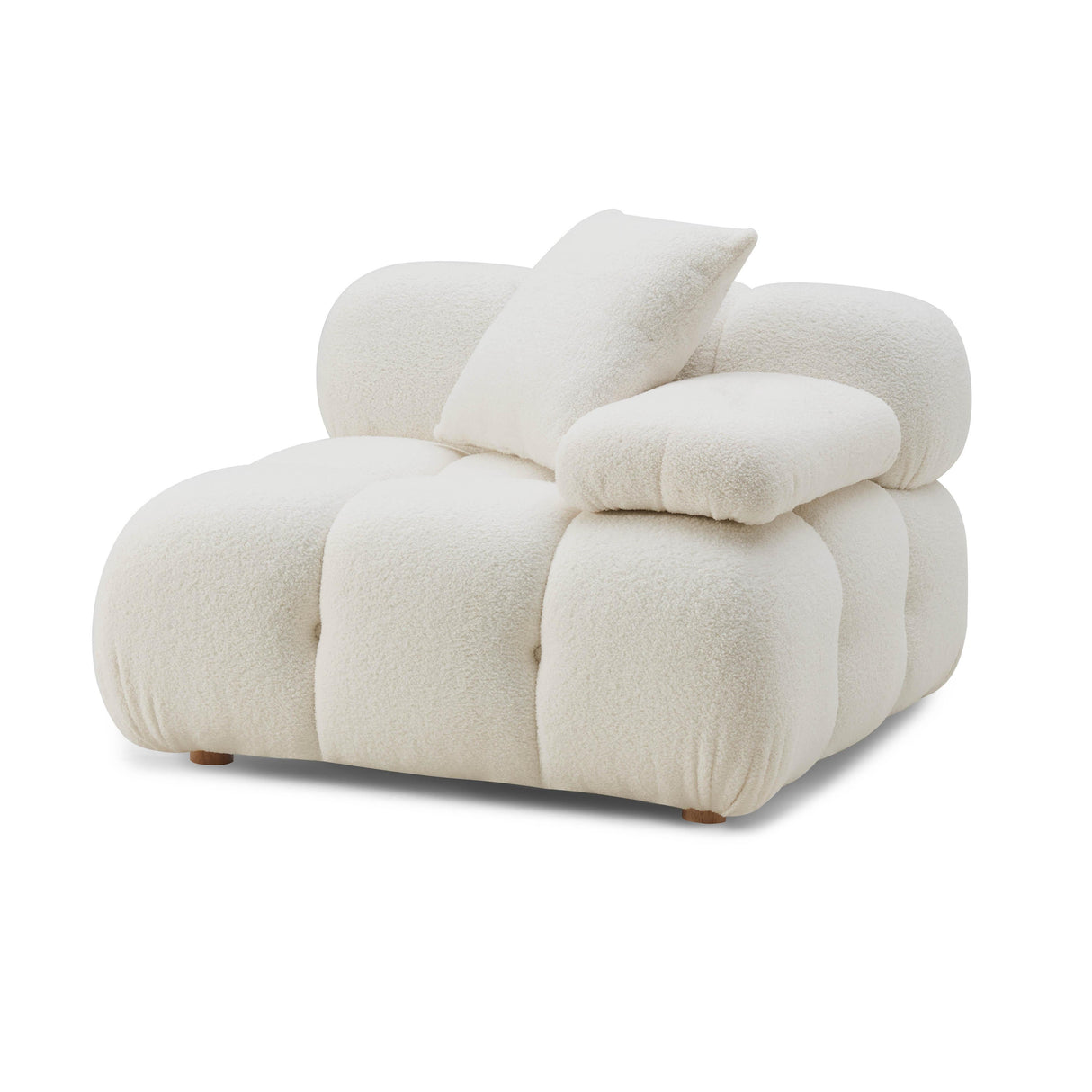 Calliope Cream Vegan Shearling Modular Corner Chair by TOV Furniture at Eve Furniture