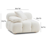 Calliope Cream Vegan Shearling Modular Corner Chair by TOV Furniture at Eve Furniture