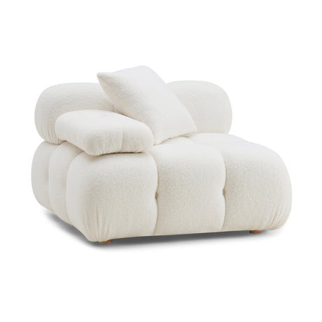 Calliope Cream Vegan Shearling Modular Corner Chair by TOV Furniture at Eve Furniture