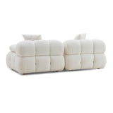 Calliope Cream Vegan Shearling Modular Loveseat by TOV Furniture at Eve Furniture