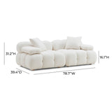 Calliope Cream Vegan Shearling Modular Loveseat by TOV Furniture at Eve Furniture
