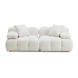 Calliope Cream Vegan Shearling Modular Loveseat by TOV Furniture at Eve Furniture