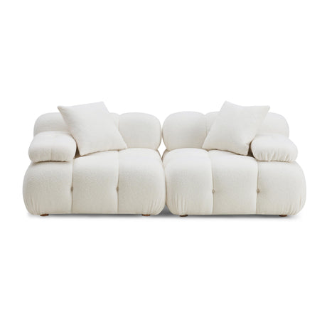 Calliope Cream Vegan Shearling Modular Loveseat by TOV Furniture at Eve Furniture