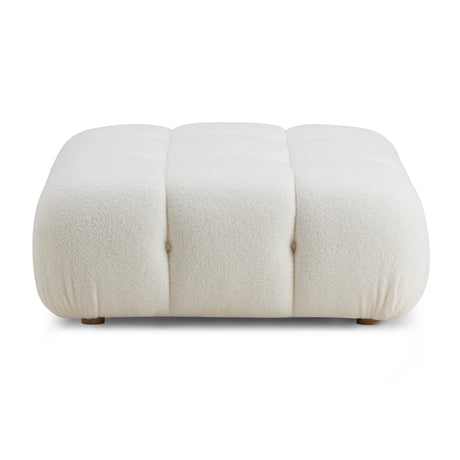 Calliope Cream Vegan Shearling Modular Ottoman by TOV Furniture at Eve Furniture