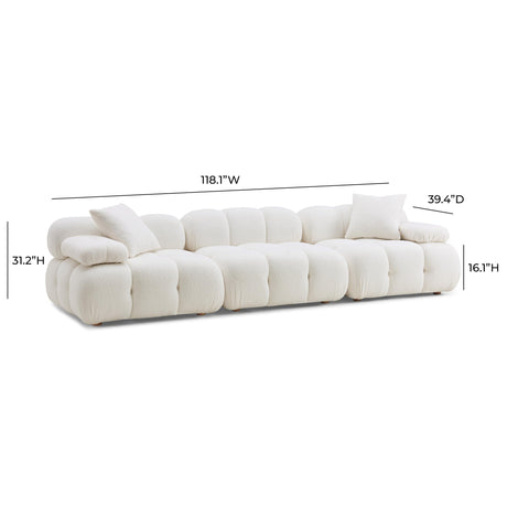 Calliope Cream Vegan Shearling Modular Sofa by TOV Furniture at Eve Furniture