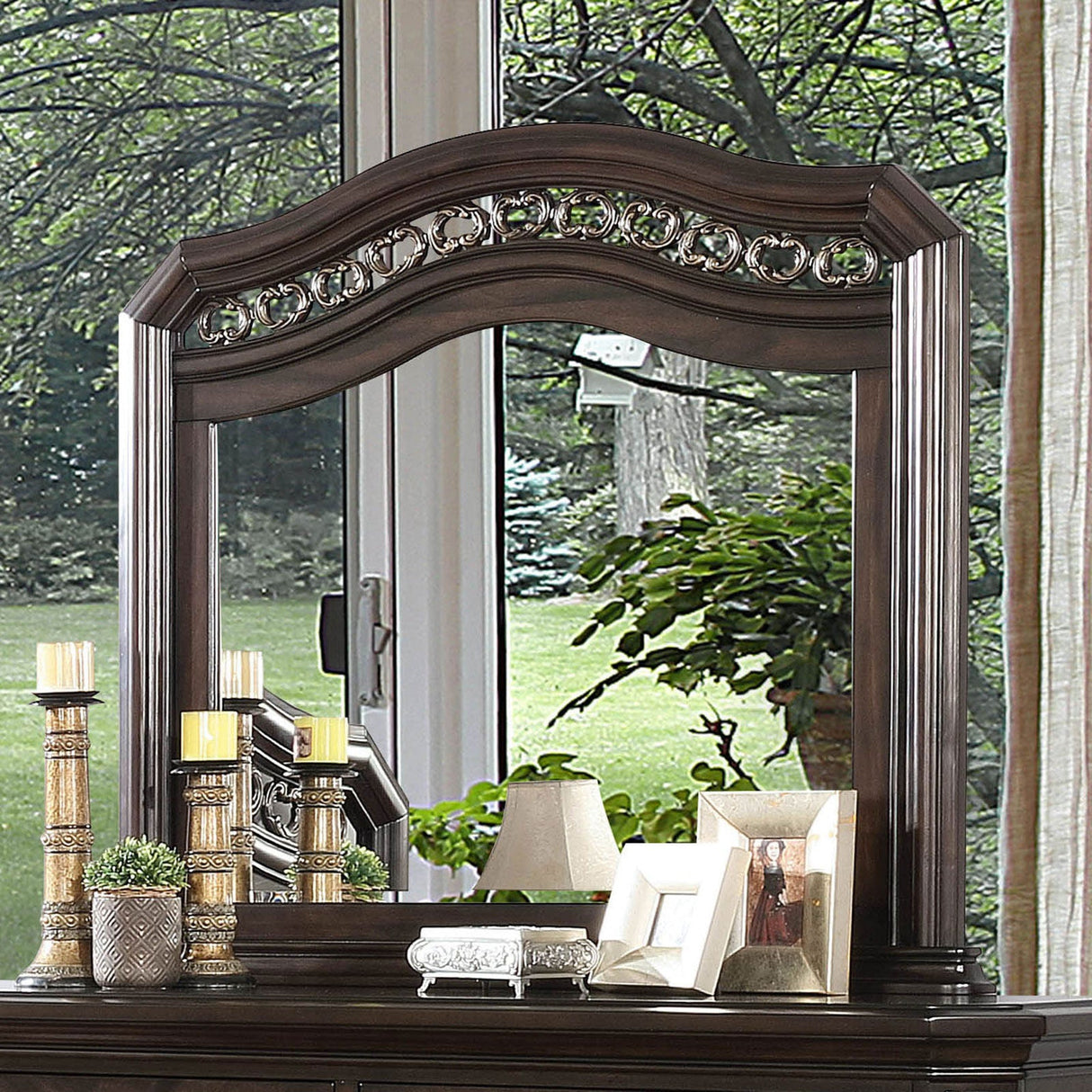 Calliope Espresso Mirror by Furniture of America at Eve Furniture
