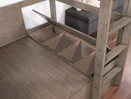 Callistus Warm Gray Twin/Workstation Loft Bed by Furniture of America at Eve Furniture