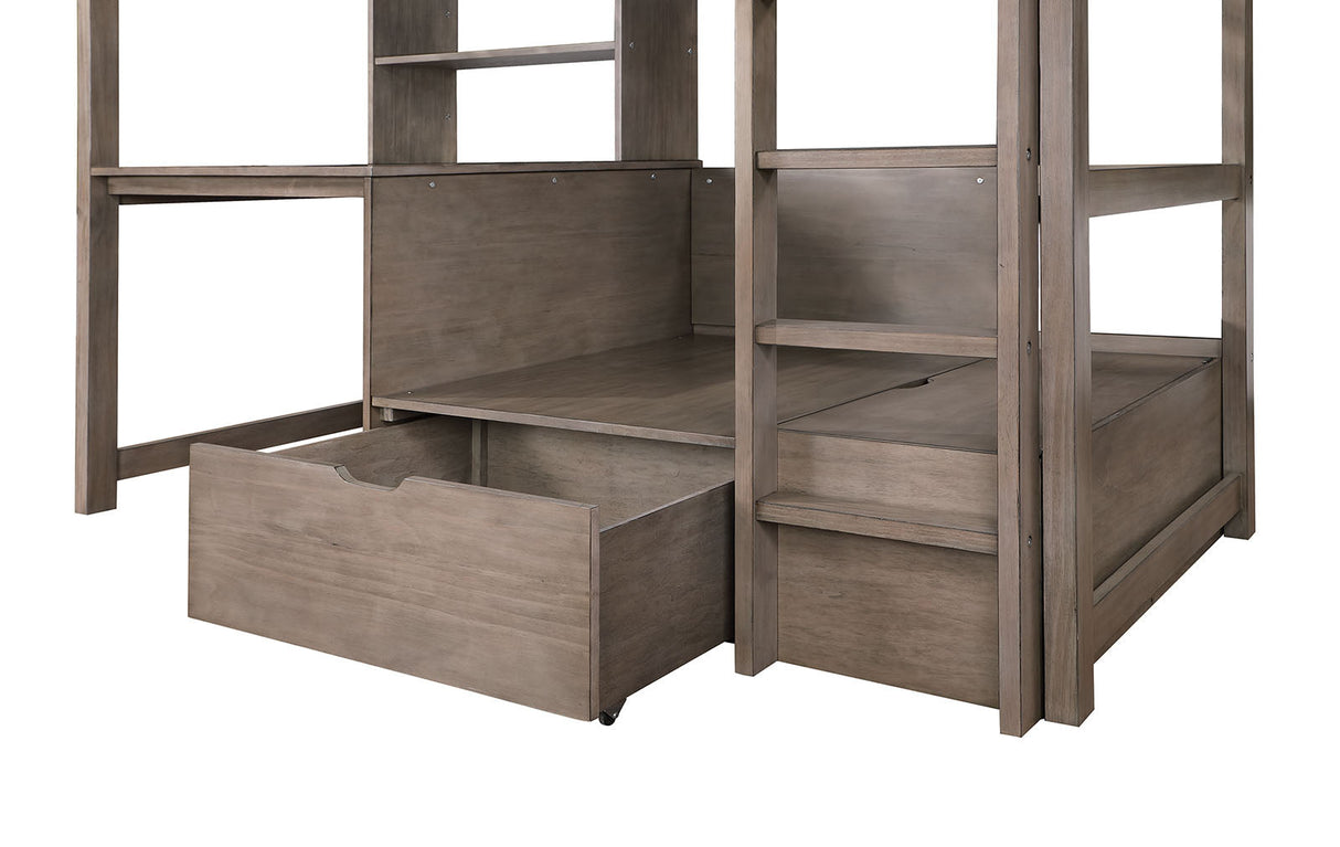 Callistus Warm Gray Twin/Workstation Loft Bed by Furniture of America at Eve Furniture