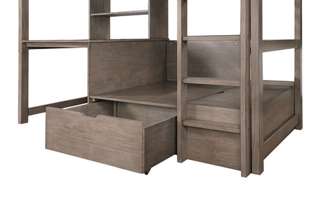 Callistus Warm Gray Twin/Workstation Loft Bed by Furniture of America at Eve Furniture