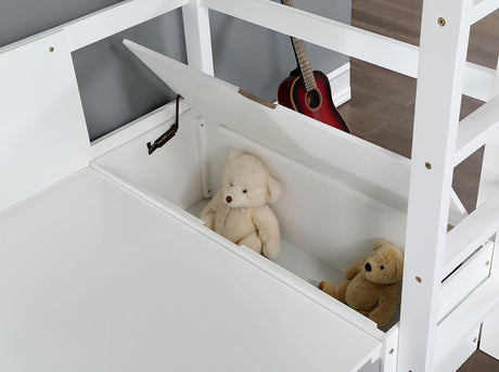 Callistus White Bunk Bed by Furniture of America at Eve Furniture