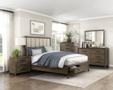 Cambridge Dark Walnut Eastern King Platform Bed with Footboard Storage by Homelegance at Eve Furniture