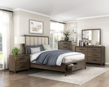 Cambridge Dark Walnut Eastern King Platform Bed with Footboard Storage by Homelegance at Eve Furniture