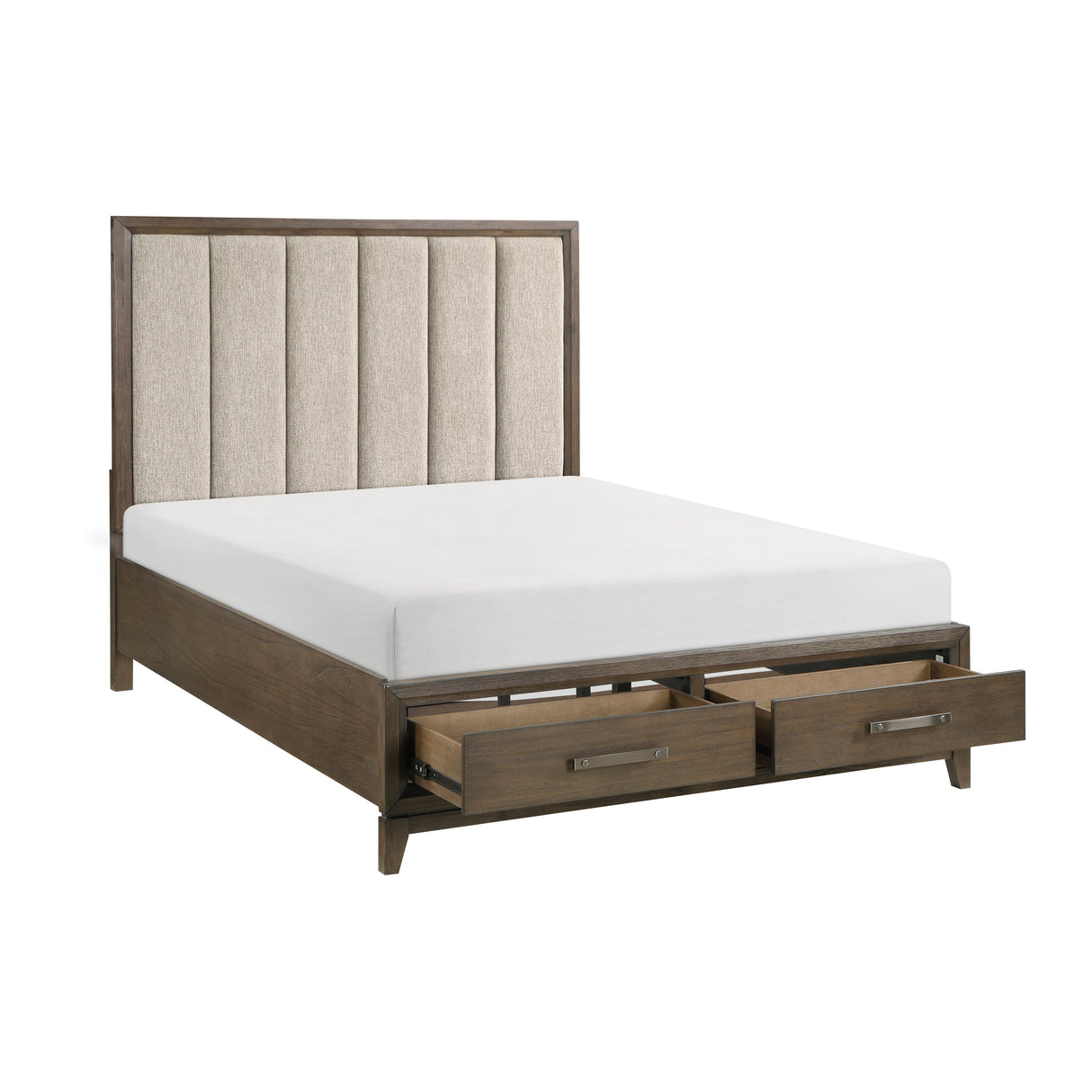 Cambridge Dark Walnut Eastern King Platform Bed with Footboard Storage by Homelegance at Eve Furniture