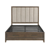 Cambridge Dark Walnut Eastern King Platform Bed with Footboard Storage by Homelegance at Eve Furniture
