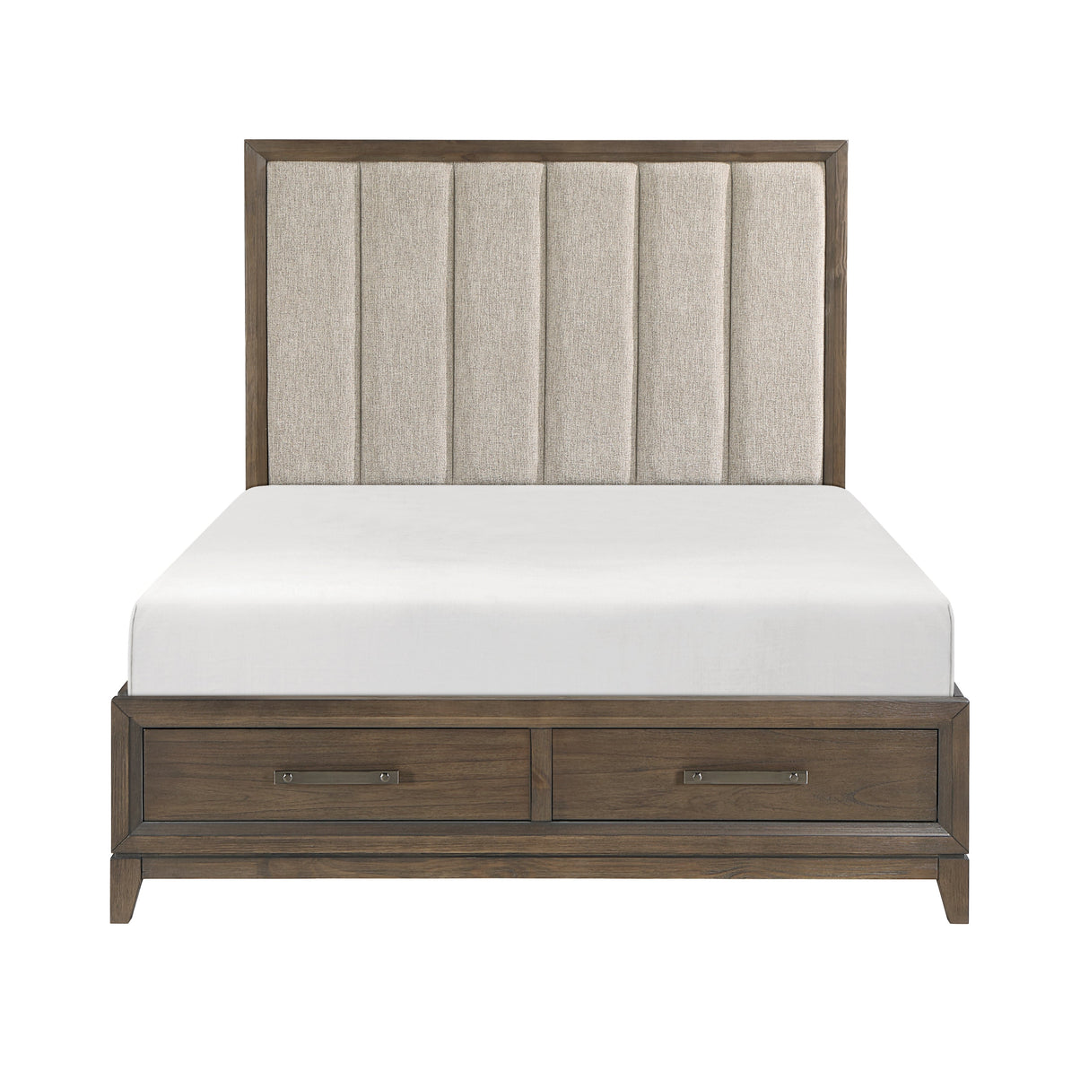 Cambridge Dark Walnut Eastern King Platform Bed with Footboard Storage by Homelegance at Eve Furniture