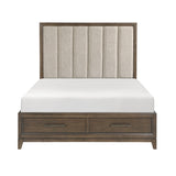 Cambridge Dark Walnut Queen Platform Bed with Footboard Storage by Homelegance at Eve Furniture