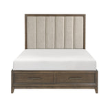 Cambridge Dark Walnut Queen Platform Bed with Footboard Storage by Homelegance at Eve Furniture