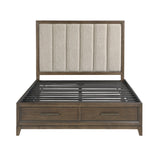 Cambridge Dark Walnut Queen Platform Bed with Footboard Storage by Homelegance at Eve Furniture