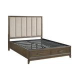 Cambridge Dark Walnut Queen Platform Bed with Footboard Storage by Homelegance at Eve Furniture