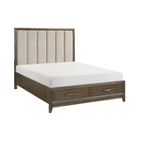 Cambridge Dark Walnut Queen Platform Bed with Footboard Storage by Homelegance at Eve Furniture