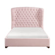 Cameo Pink Queen Upholstered Wingback Bed by Homelegance at Eve Furniture