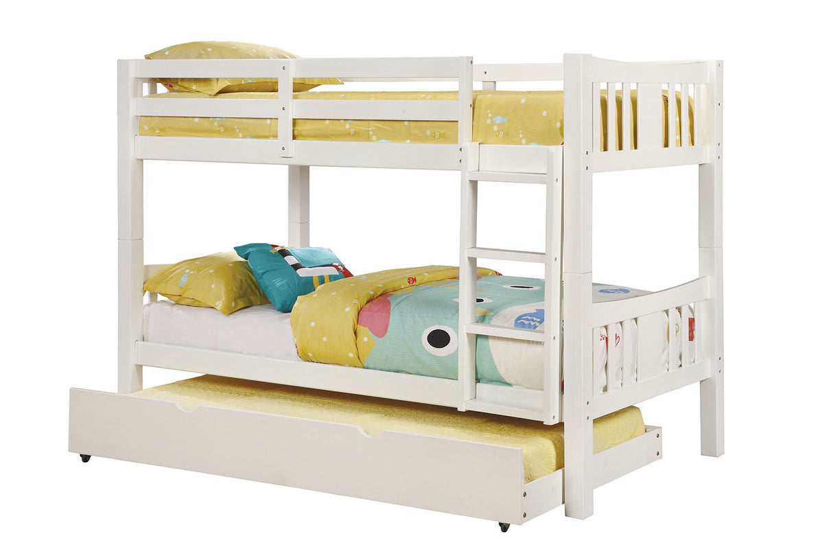 Cameron White Twin/Twin Bunk Bed by Furniture of America at Eve Furniture