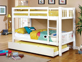 Cameron White Twin/Twin Bunk Bed by Furniture of America at Eve Furniture