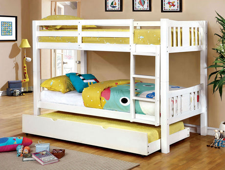 Cameron White Twin/Twin Bunk Bed by Furniture of America at Eve Furniture