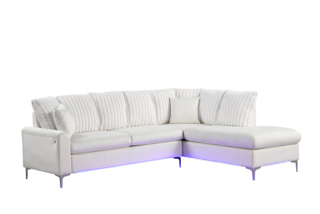 Candy Beige Led Lights Right Arm Facing (RAF) Sectional by Happy Homes at Eve Furniture