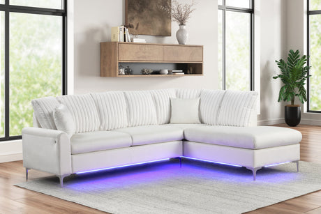 Candy Beige Led Lights Right Arm Facing (RAF) Sectional by Happy Homes at Eve Furniture