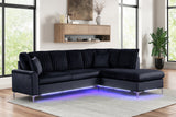 Candy Black Led Lights Right Arm Facing (RAF) Sectional by Happy Homes at Eve Furniture