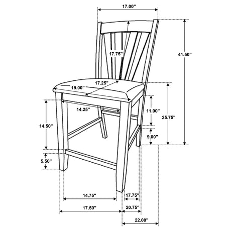 Canfield Brown Counter Height Chair, Set of 2 by Coaster at Eve Furniture