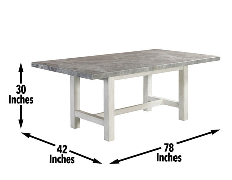 Canova 78-inch Gray Marble Top Dining Table by Steve Silver at Eve Furniture