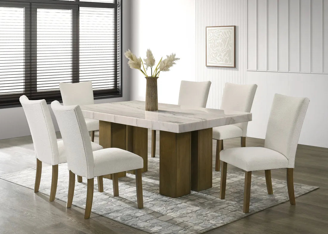 Capri Genuine Marble 7-Piece Dining Room Set by Happy Homes at Eve Furniture