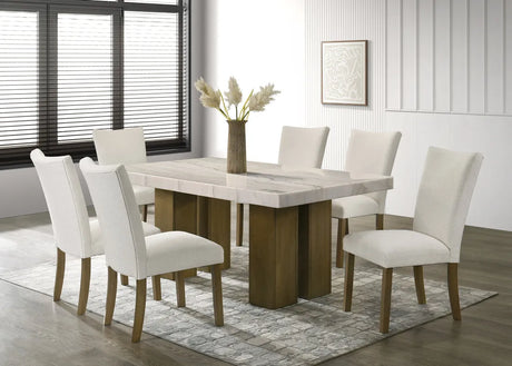 Capri Genuine Marble 7-Piece Dining Room Set by Happy Homes at Eve Furniture