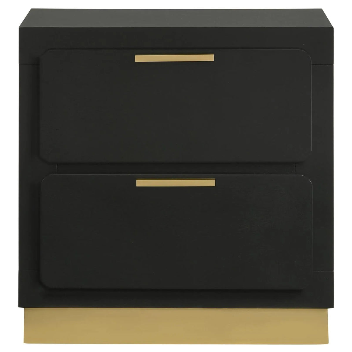 Caraway Black 2-drawer Nightstand Bedside Table by Coaster at Eve Furniture