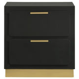 Caraway Black 2-drawer Nightstand Bedside Table by Coaster at Eve Furniture