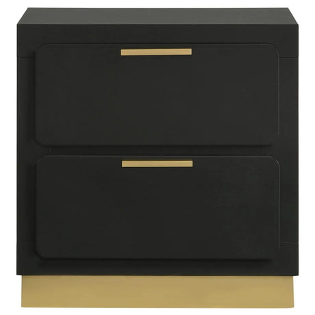 Caraway Black 2-drawer Nightstand Bedside Table by Coaster at Eve Furniture