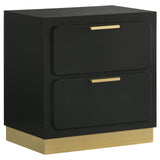 Caraway Black 2-drawer Nightstand Bedside Table by Coaster at Eve Furniture