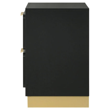 Caraway Black 2-drawer Nightstand Bedside Table by Coaster at Eve Furniture