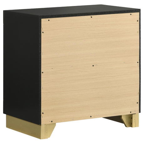 Caraway Black 2-drawer Nightstand Bedside Table by Coaster at Eve Furniture