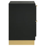 Caraway Black 2-drawer Nightstand Bedside Table by Coaster at Eve Furniture