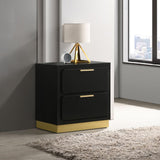 Caraway Black 2-drawer Nightstand Bedside Table by Coaster at Eve Furniture
